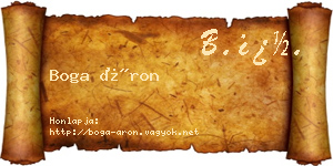 Boga Áron névjegykártya